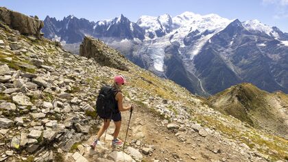 Französische Alpen Frankreich Mont Blanc Massiv Gletscher Wandern Bergsteigen 