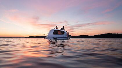 OD 0519 Wohnwagen auf Wasser Schweden Sealander