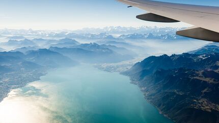 Alpen vom Flugzeug aus gesehen