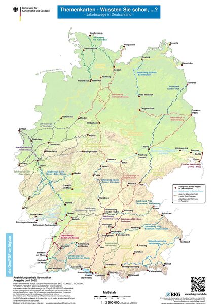 Jakobswege Deutschland Karte Wandern Weitwandern pilgern